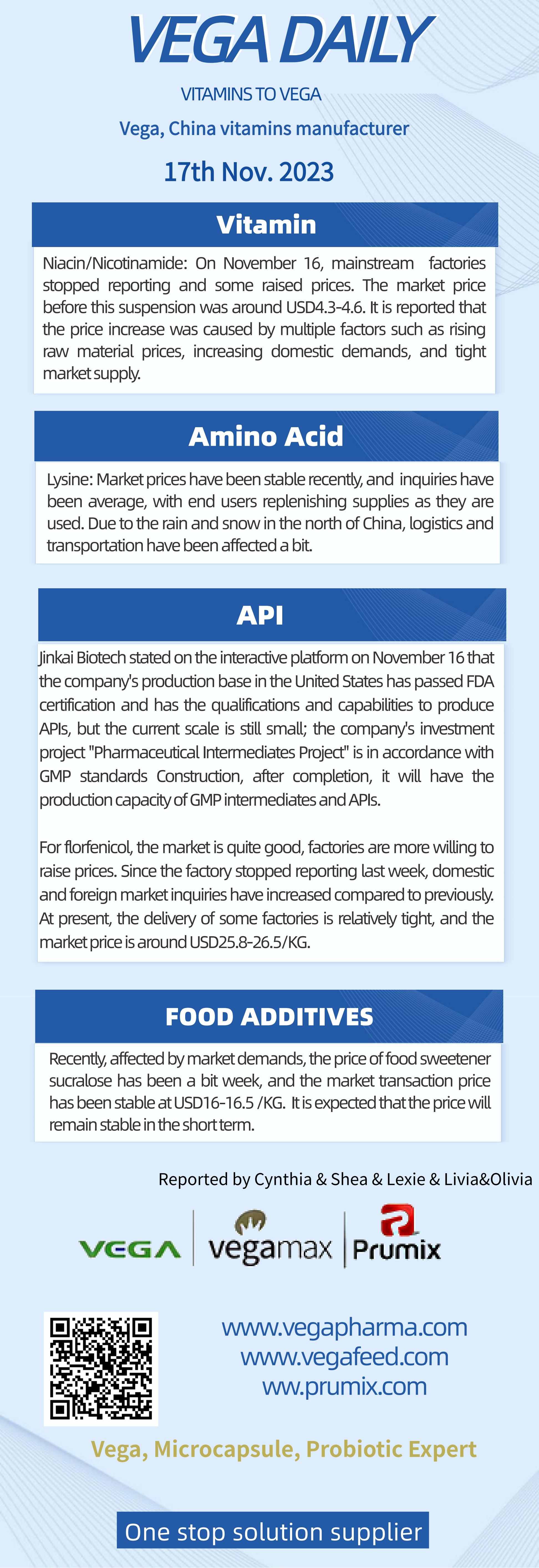 Vega Daily Dated on Nov 17th 2023 Vitamin Amino Acid API Food Additives.jpg